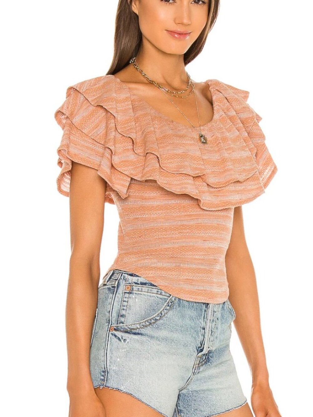 NWT Free People Heirloom Ruffle Boho Top Boho Cottagecore Ruffle Romantic XS $78 - Picture 4 of 11